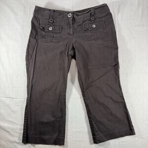 Vintage Express Design Studio Pants 12 Gray Y2K Utility Office Siren Cropped